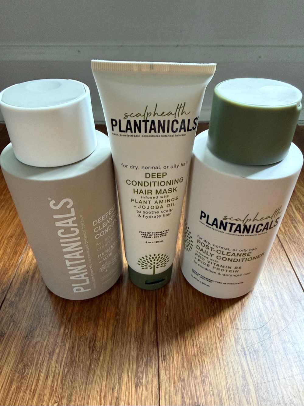 New Plantanicals ScalpHealth 3-Piece Hair Care Set: Mask & 2 Conditioners